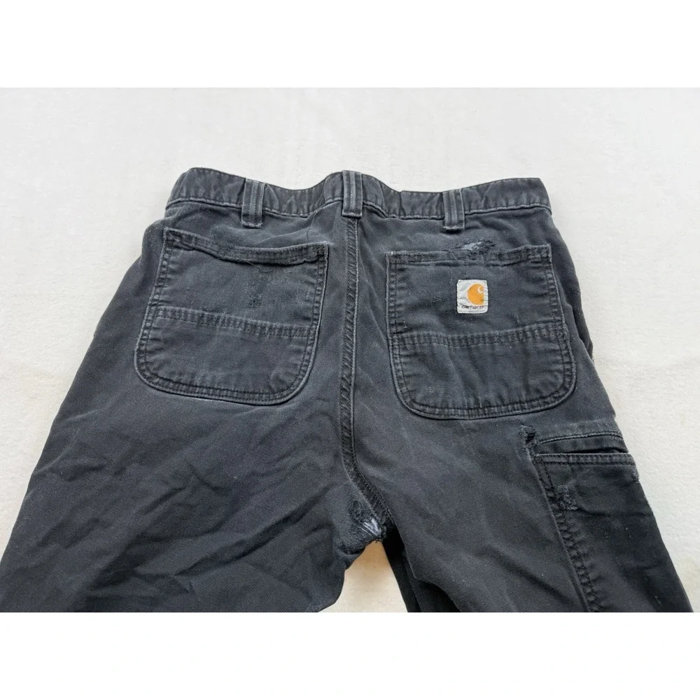 Carhartt Carpenter Rugged Flex Work Pants Black Destroyed Size 32x32 BN2281-M